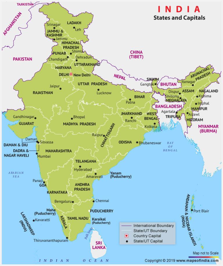 The updated list of Indian states, their capitals, and their language ...