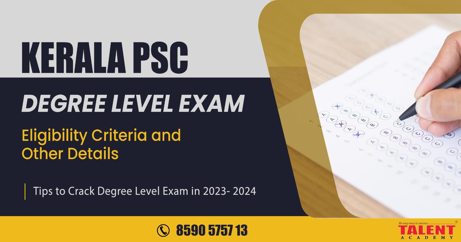 Degree Level Preliminary Exam Details Eligibility Criteria & Details